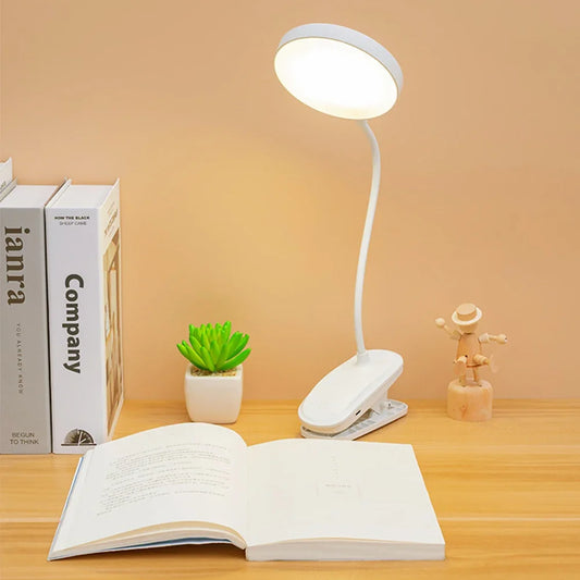 Led Table Lamp USB Rechargeable Night Light With Folding Clamp