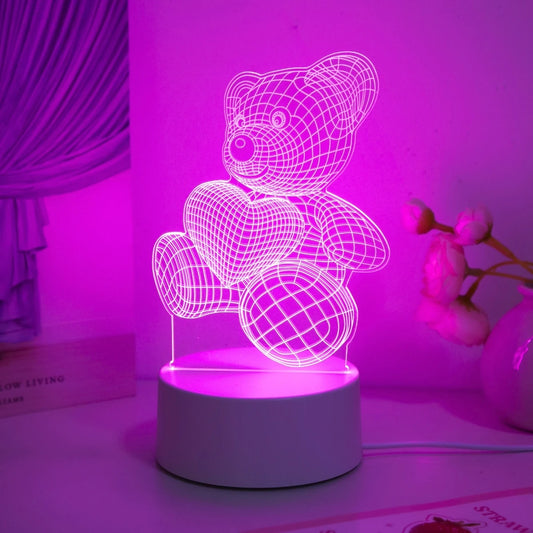 USB 3D Night Light Bear Creative Night Light, Home, Dining Table