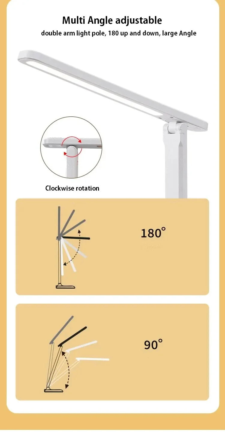 Folding Table Lamp Eye Protection Touch Dimmable LED Desk Lamp