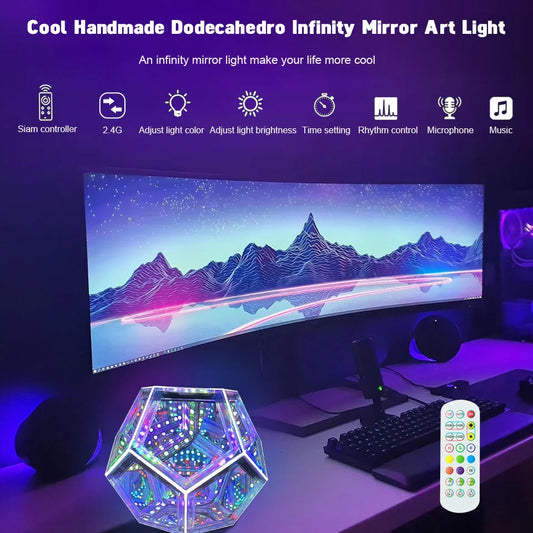LED Night Light Dodecahedron Dreamy Geometric Space Creative Color