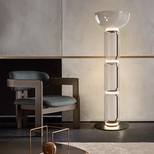 Italy Minimalist Design LED Glass lampshade  floor lamp Stand light