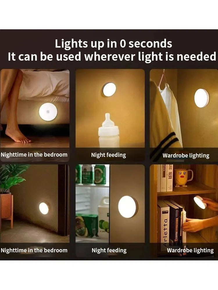 Human Body Sensing Night Light LED Automatic Lighting USB Charging Wireless Magnetic Night Light