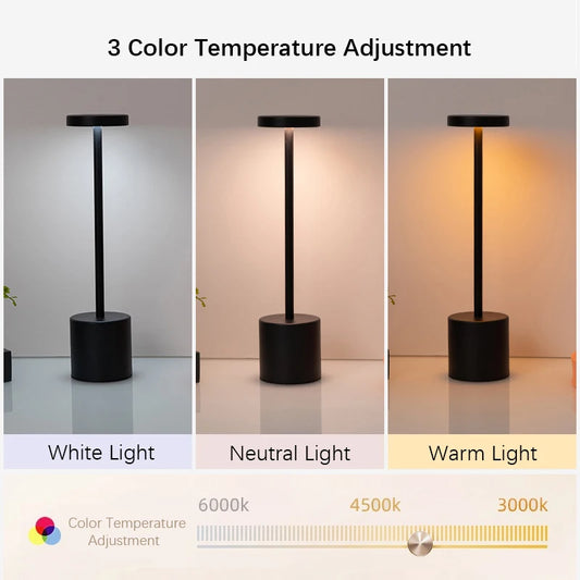 LED Ambient Table Lamp, USB Rechargeable Desk Lamp,
