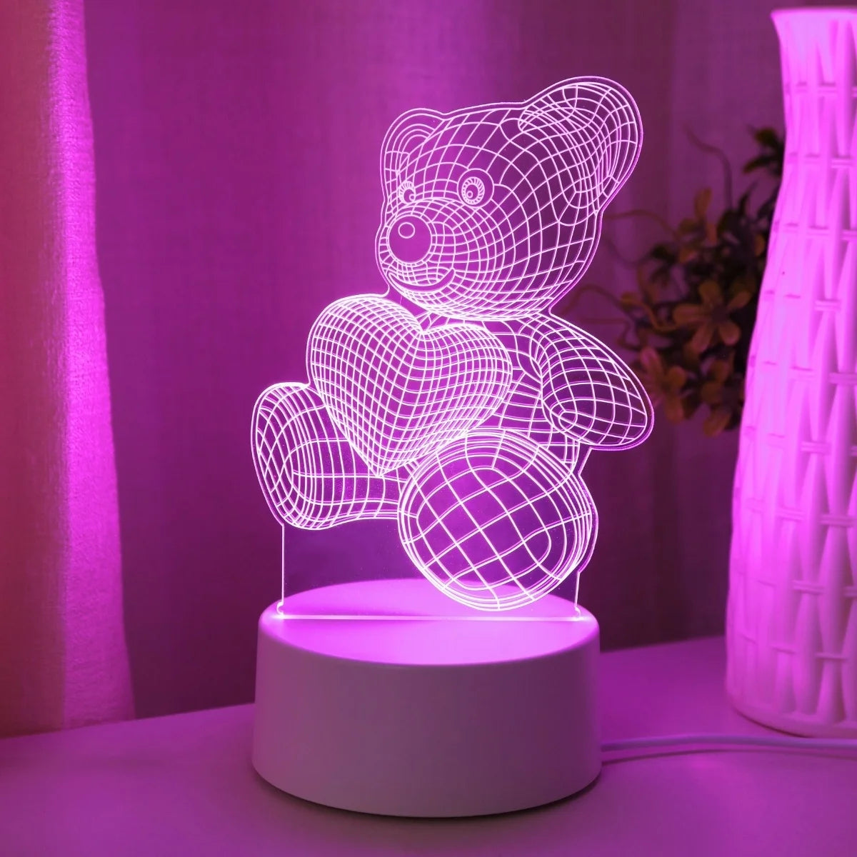 USB 3D Night Light Bear Creative Night Light, Home, Dining Table