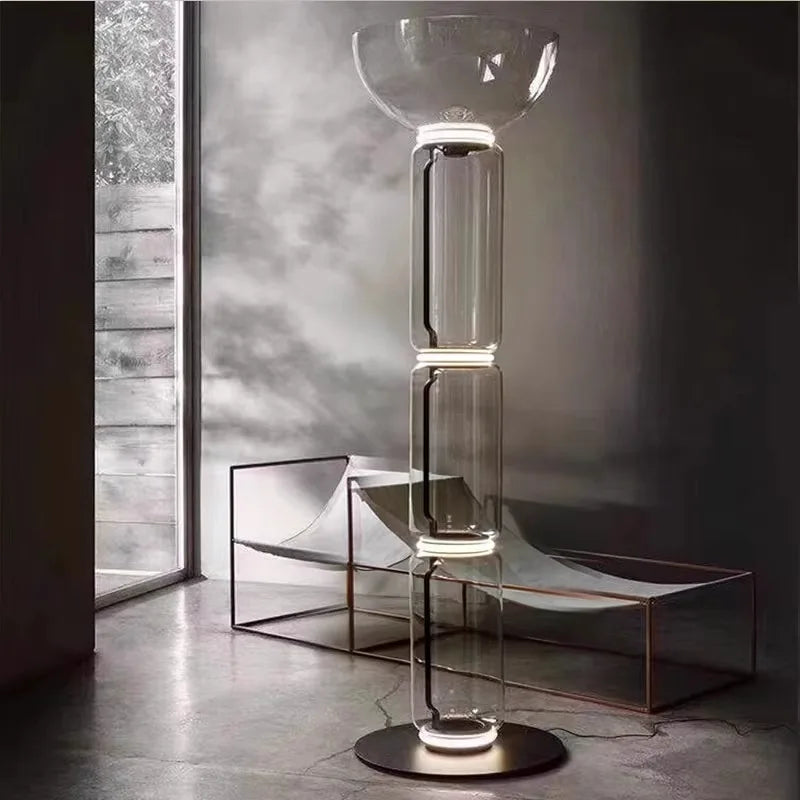 Italy Minimalist Design LED Glass lampshade  floor lamp Stand light