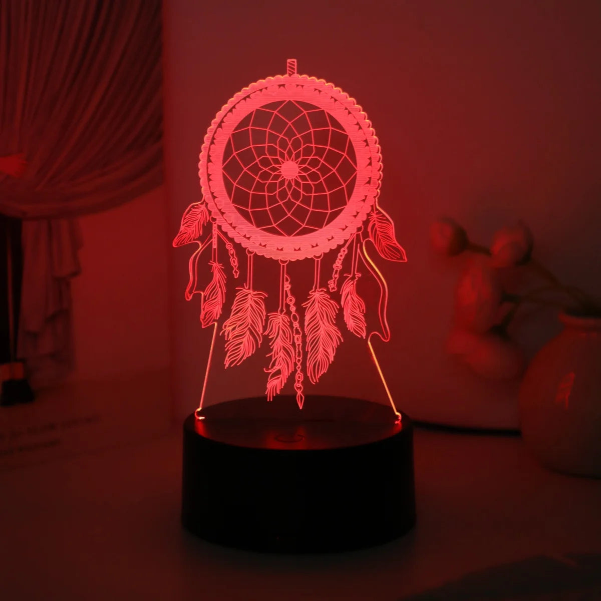 Dreamcatcher 3D Night Light, Colorful Gradient Atmosphere Night Light,