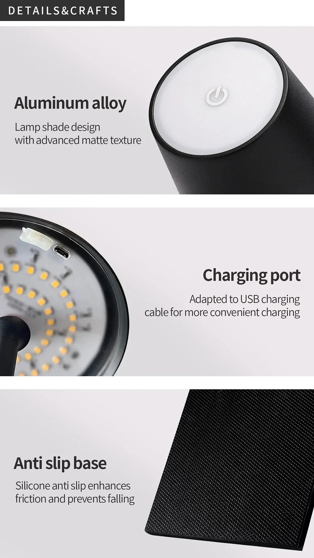 LED Scandinavian Style Tall Table Lamp