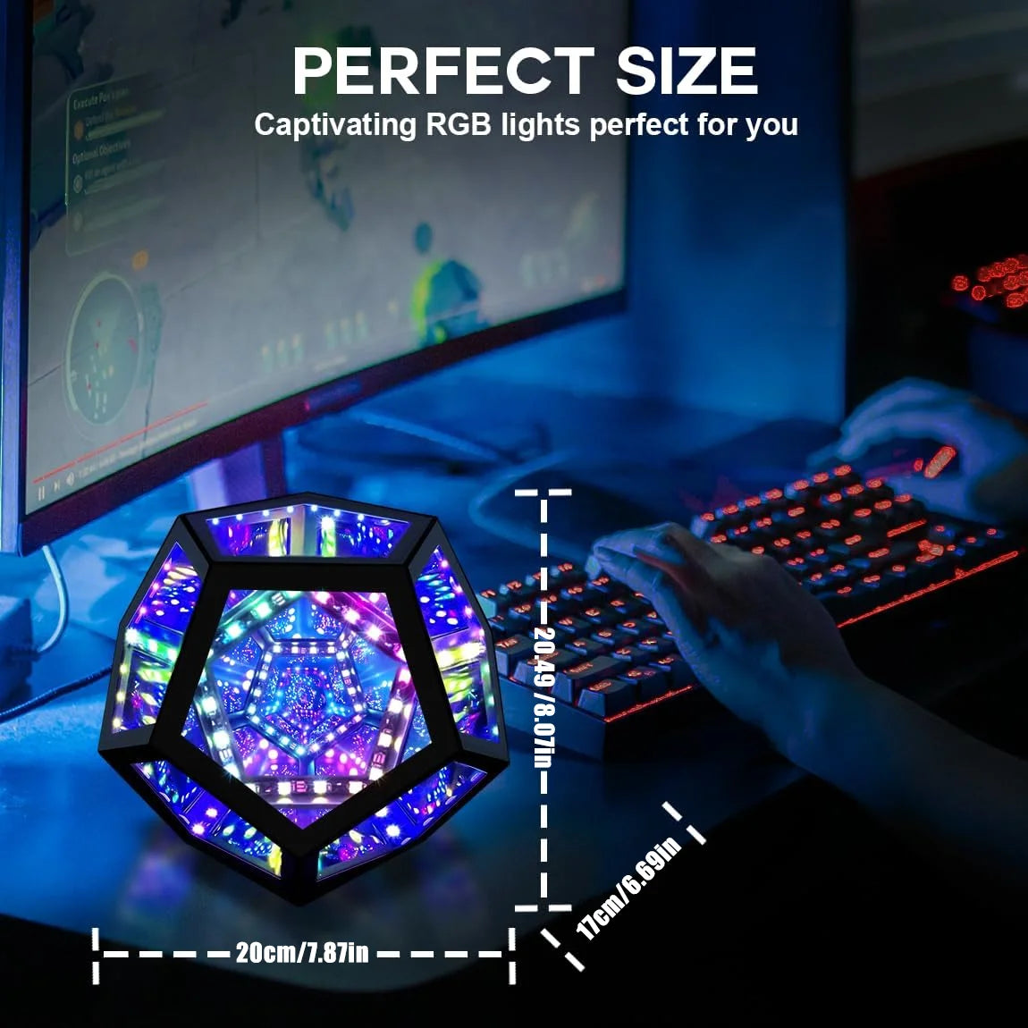 LED Night Light Dodecahedron Dreamy Geometric Space Creative Color