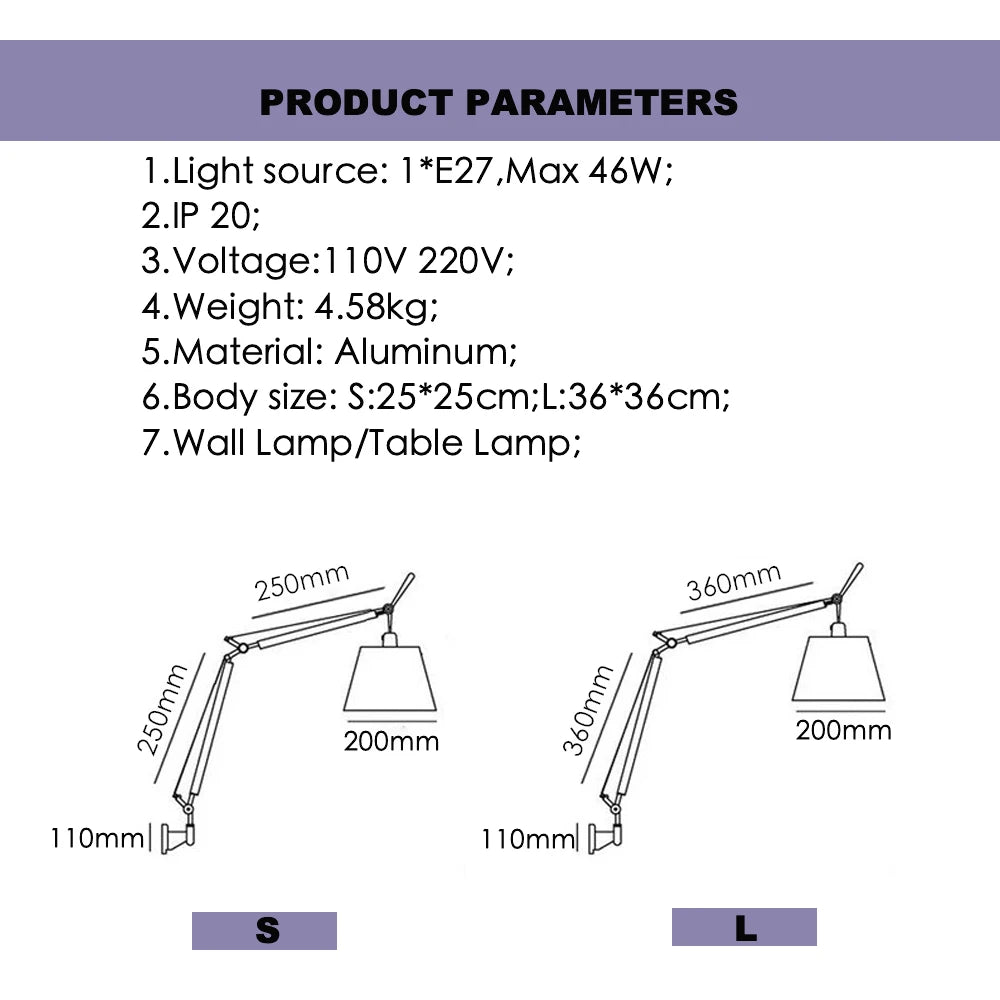 Designer Table Lamp Luminar Arm Folding Clip Eye Protection Light Wall Lamp