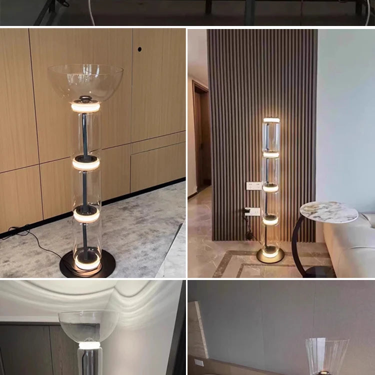 Italy Minimalist Design LED Glass lampshade  floor lamp Stand light