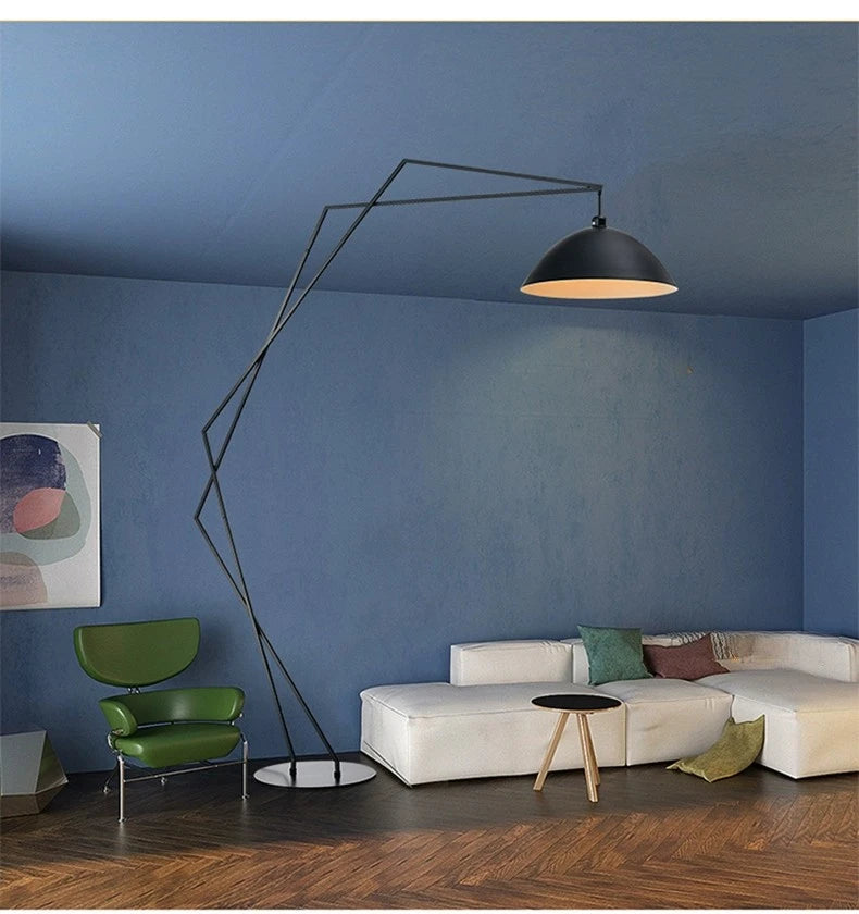 Nordic LED Fishing Floor Lamp Fabric Lampshade Standing Light Living Room Bedroom Home Decor Indoor Lighting Table Lamp Remote