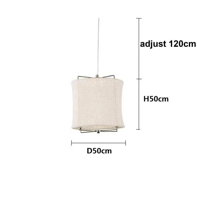 Rustic floor lamps Linen lampshade minimalist Wabi-sabi light