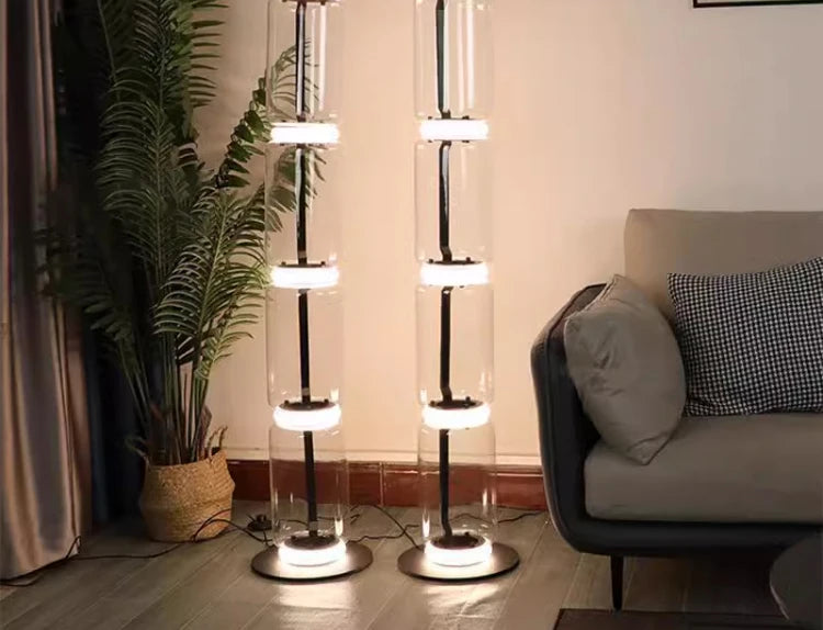 Italy Minimalist Design LED Glass lampshade  floor lamp Stand light
