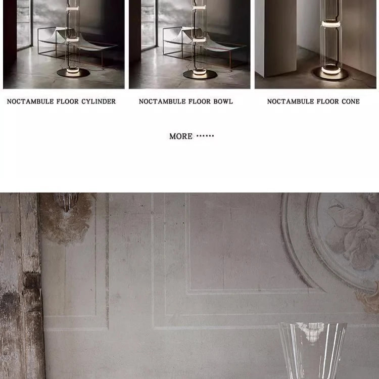 Italy Minimalist Design LED Glass lampshade  floor lamp Stand light