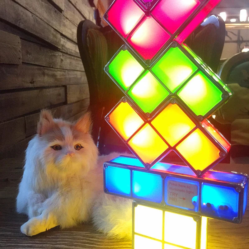 7 Colors Stackable Night Light, DIY Gaming Lamp, Puzzle Novelty LED Night Light,