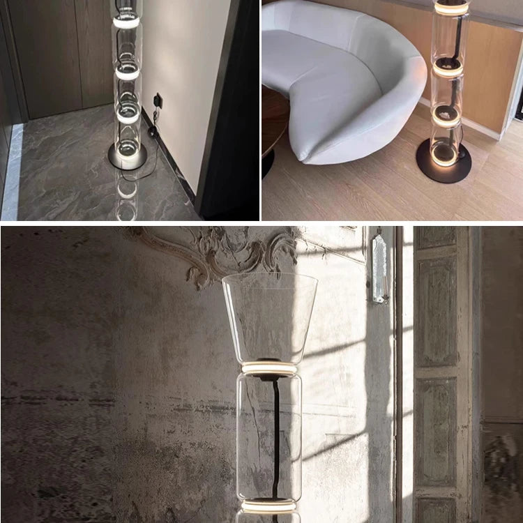 Italy Minimalist Design LED Glass lampshade  floor lamp Stand light