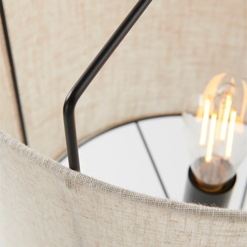 Rustic floor lamps Linen lampshade minimalist Wabi-sabi light