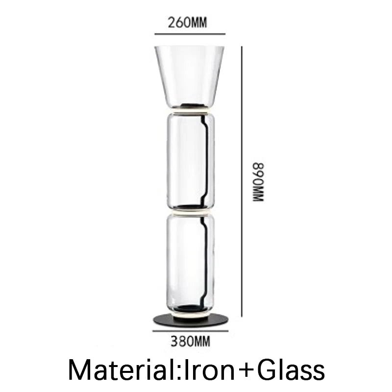 Italy Minimalist Design LED Glass lampshade  floor lamp Stand light