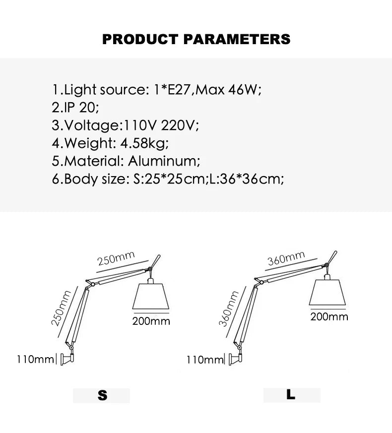 Designer Table Lamp Luminar Arm Folding Clip Eye Protection Light Wall Lamp