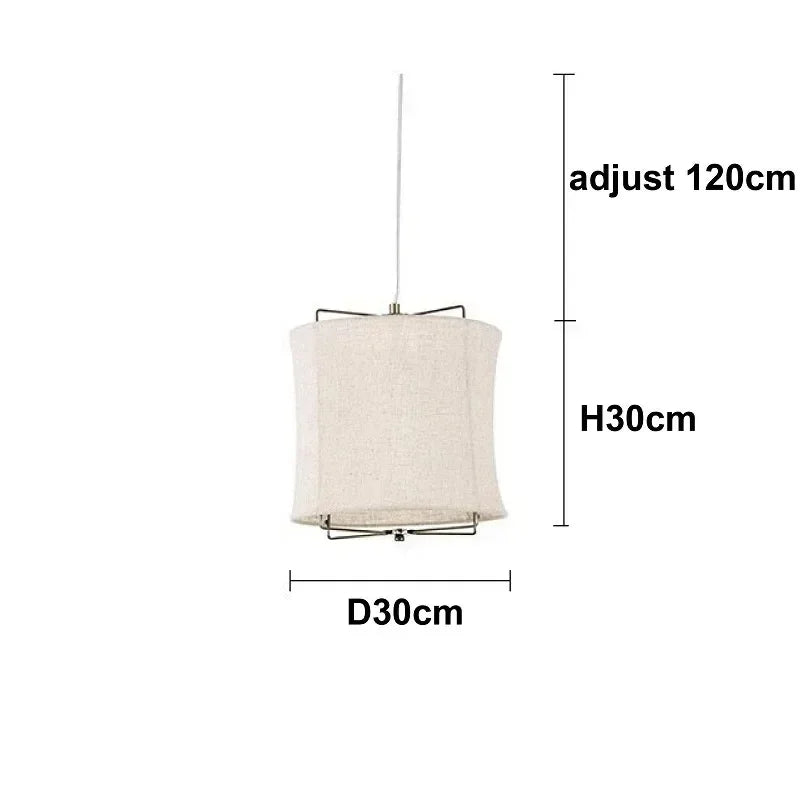 Rustic floor lamps Linen lampshade minimalist Wabi-sabi light