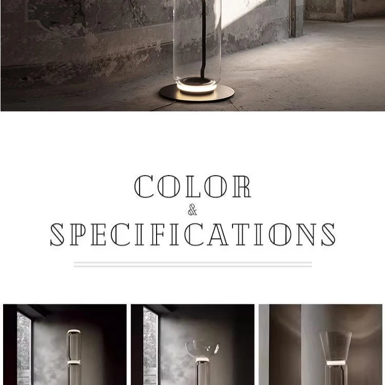 Italy Minimalist Design LED Glass lampshade  floor lamp Stand light