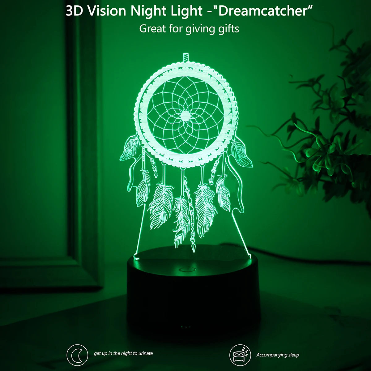 Dreamcatcher 3D Night Light, Colorful Gradient Atmosphere Night Light,