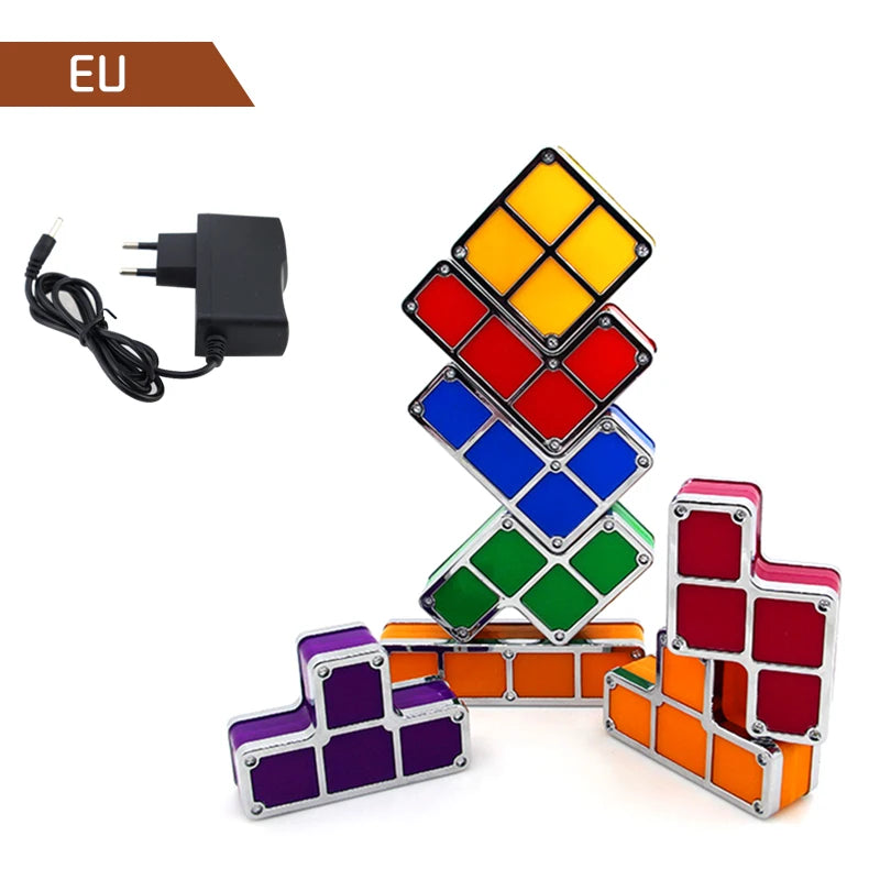 7 Colors Stackable Night Light, DIY Gaming Lamp, Puzzle Novelty LED Night Light,
