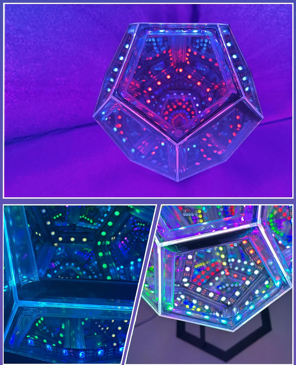 LED Night Light Dodecahedron Dreamy Geometric Space Creative Color