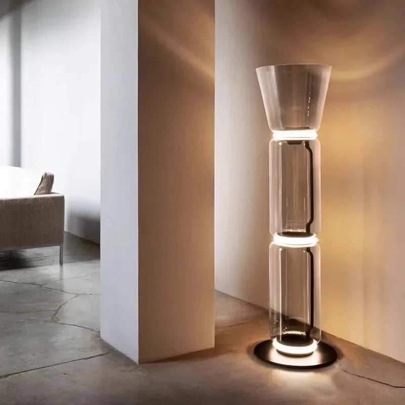 Italy Minimalist Design LED Glass lampshade  floor lamp Stand light