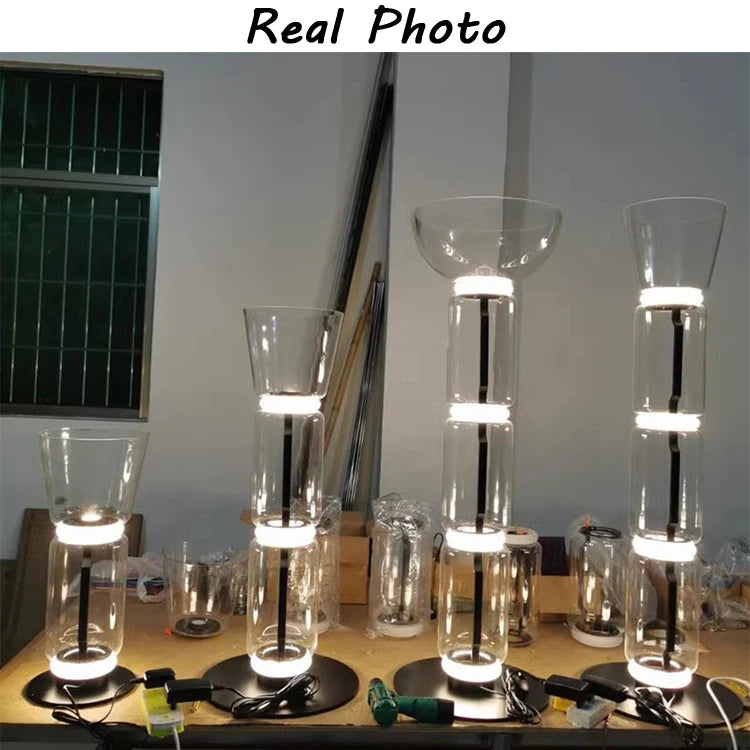 Italy Minimalist Design LED Glass lampshade  floor lamp Stand light