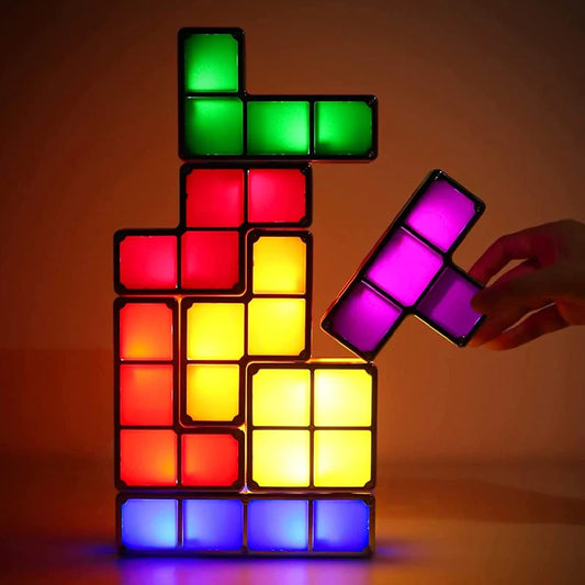 7 Colors Stackable Night Light, DIY Gaming Lamp, Puzzle Novelty LED Night Light,