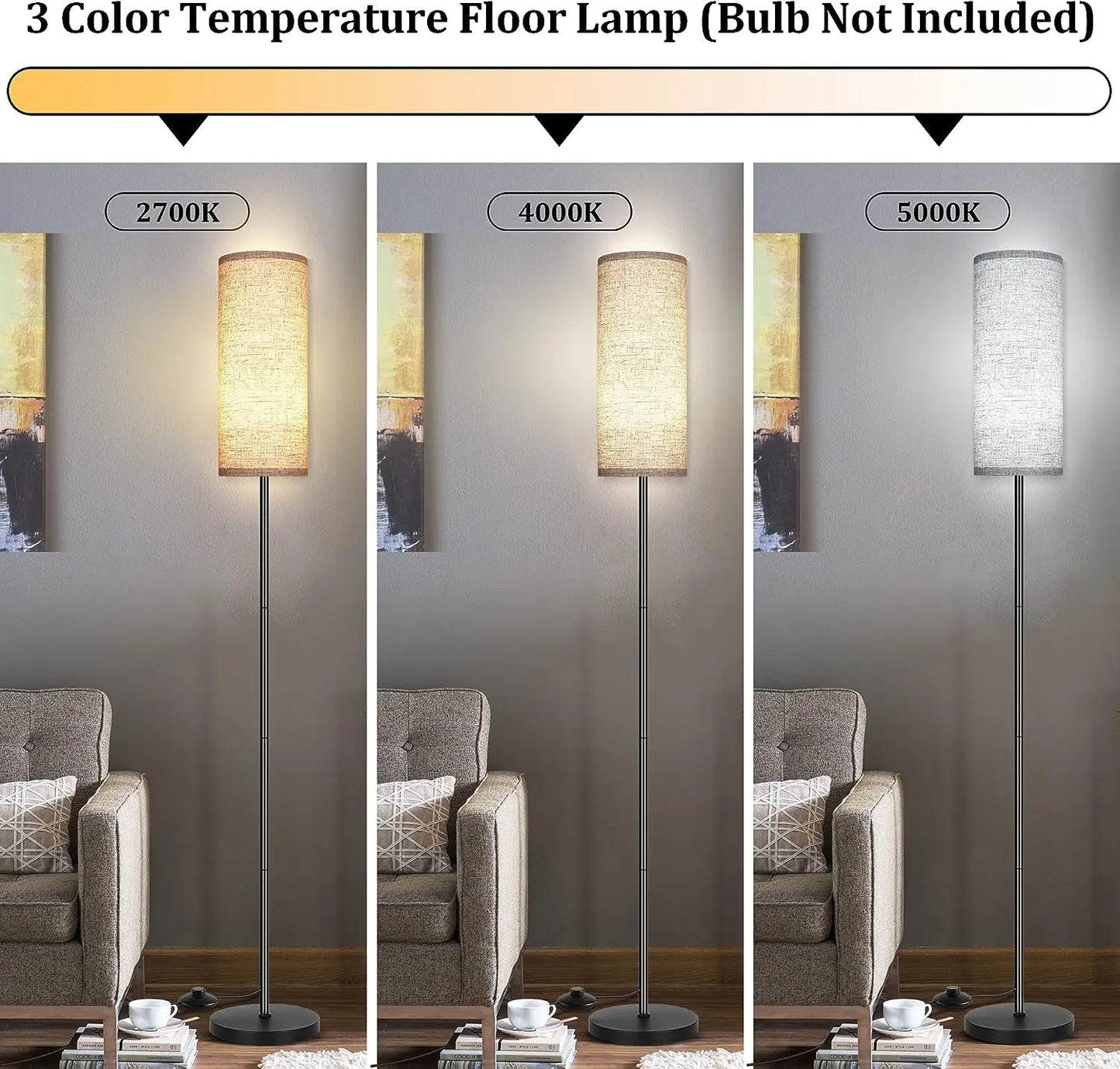 Floor Lamp for Living Room Modern Standing Lamps with Lampshade Lamp