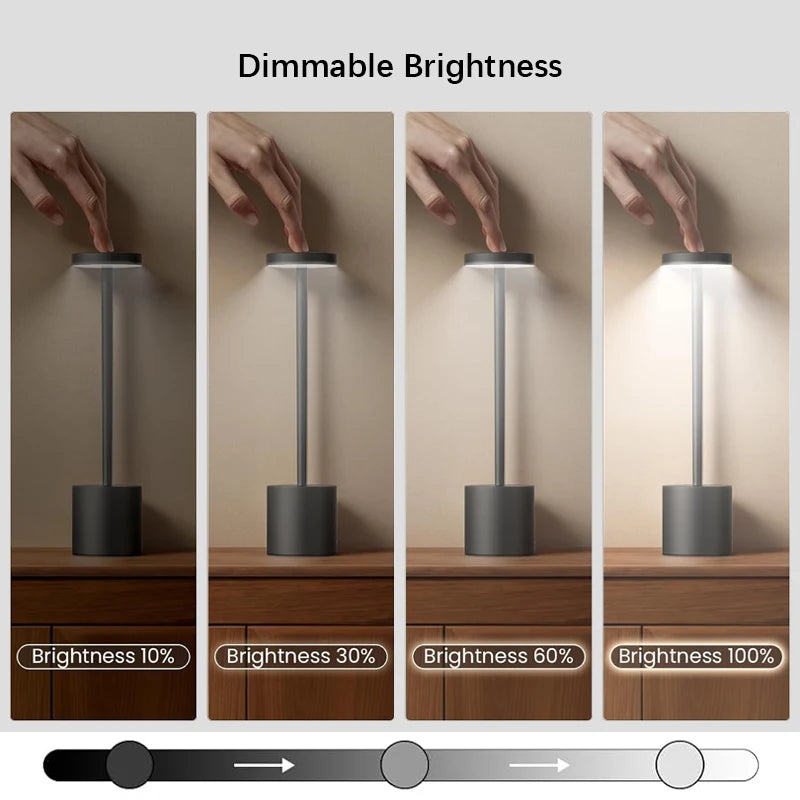 LED Ambient Table Lamp, USB Rechargeable Desk Lamp,