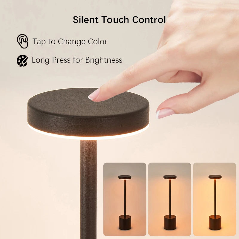 LED Ambient Table Lamp, USB Rechargeable Desk Lamp,