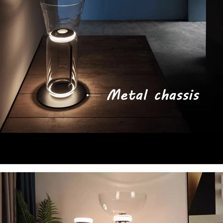 Italy Minimalist Design LED Glass lampshade  floor lamp Stand light