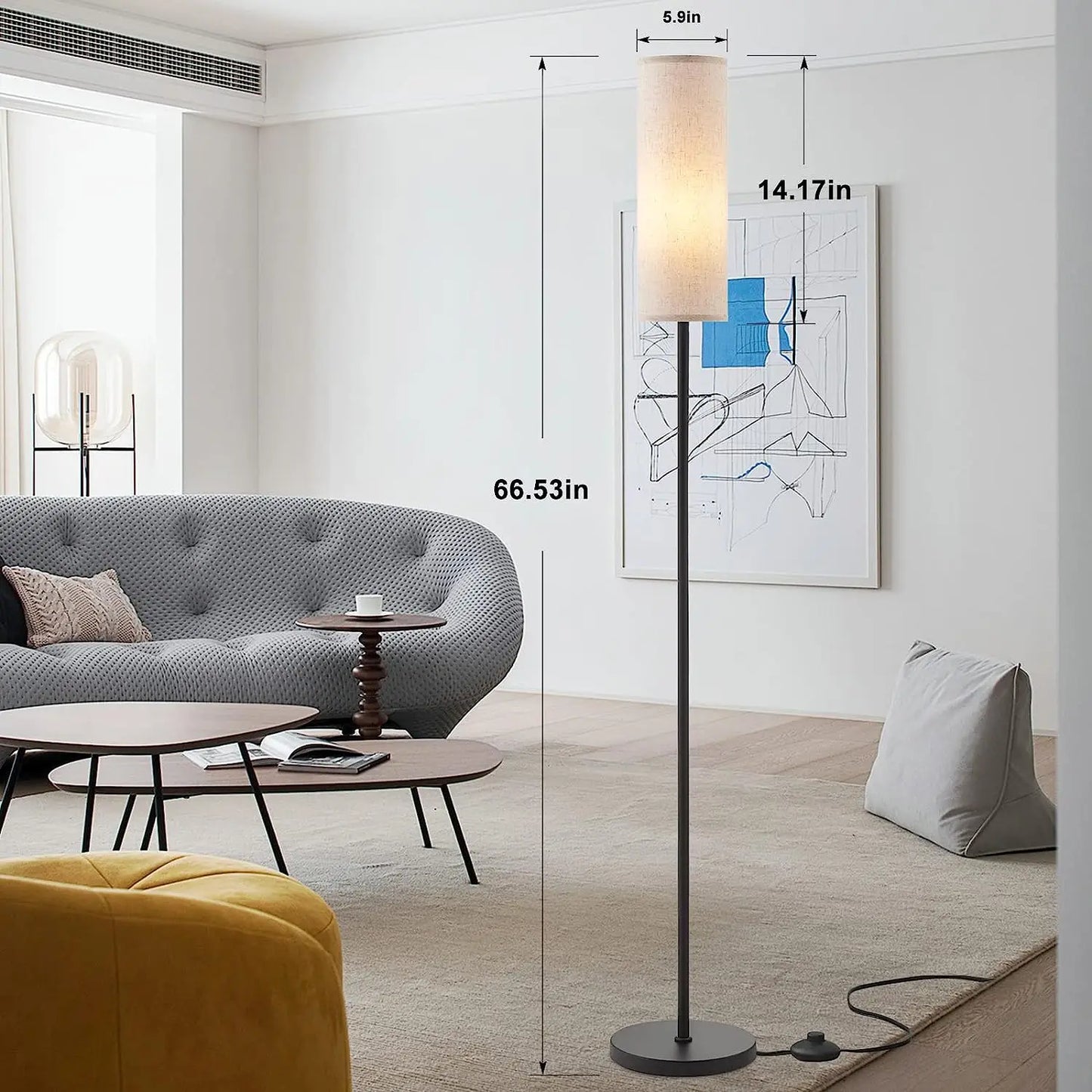 Floor Lamp for Living Room Modern Standing Lamps with Lampshade Lamp
