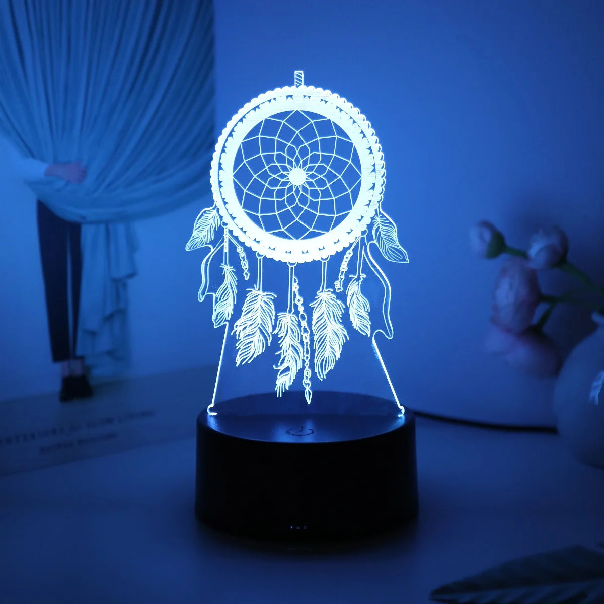 Dreamcatcher 3D Night Light, Colorful Gradient Atmosphere Night Light,
