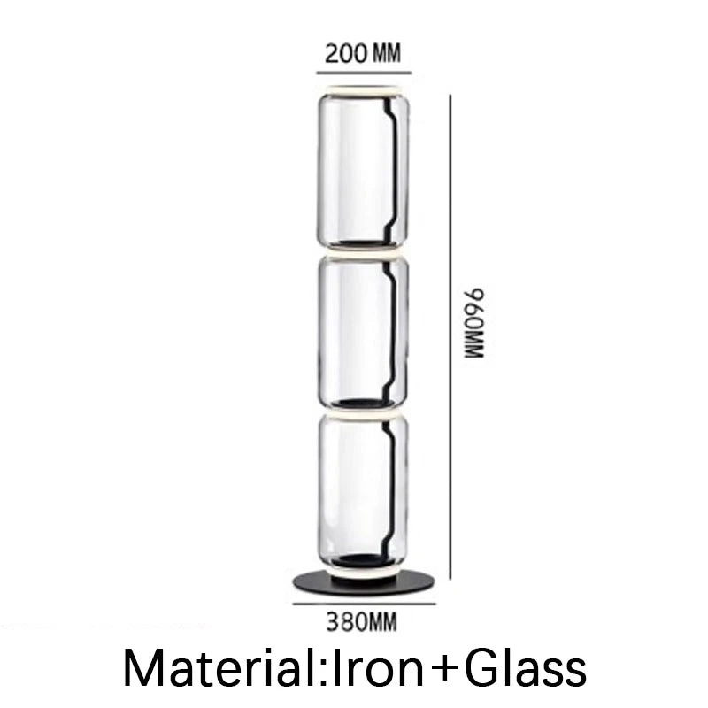 Italy Minimalist Design LED Glass lampshade  floor lamp Stand light