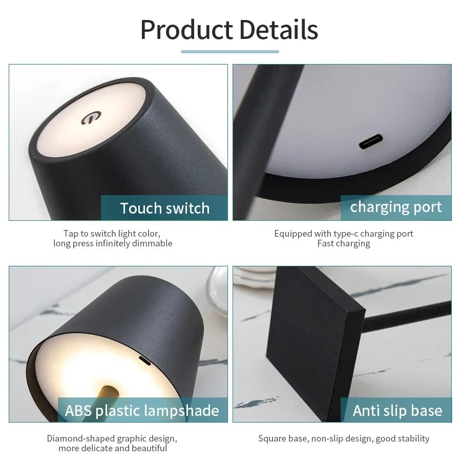 LED Scandinavian Style Tall Table Lamp
