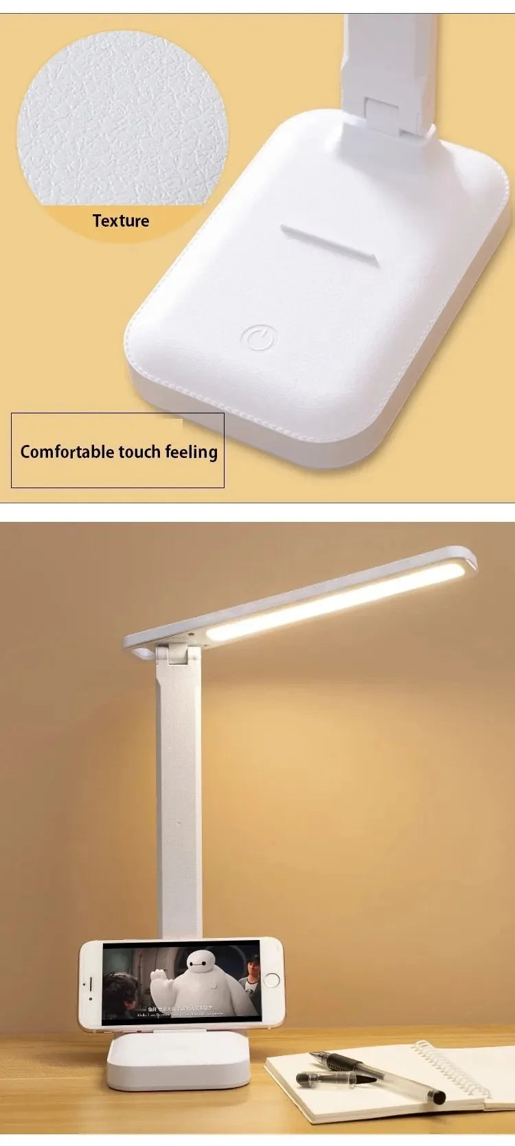 Folding Table Lamp Eye Protection Touch Dimmable LED Desk Lamp