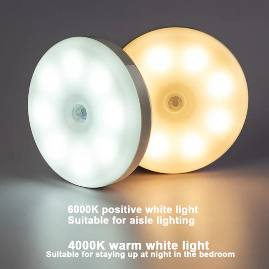 Human Body Sensing Night Light LED Automatic Lighting USB Charging Wireless Magnetic Night Light