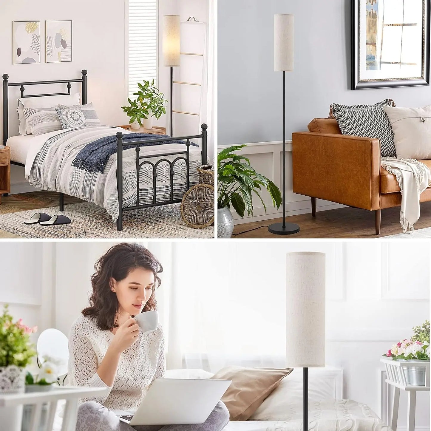 Floor Lamp for Living Room Modern Standing Lamps with Lampshade Lamp