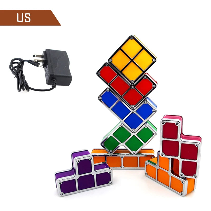 7 Colors Stackable Night Light, DIY Gaming Lamp, Puzzle Novelty LED Night Light,