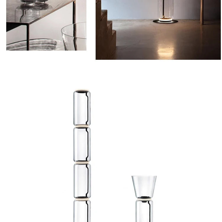 Italy Minimalist Design LED Glass lampshade  floor lamp Stand light