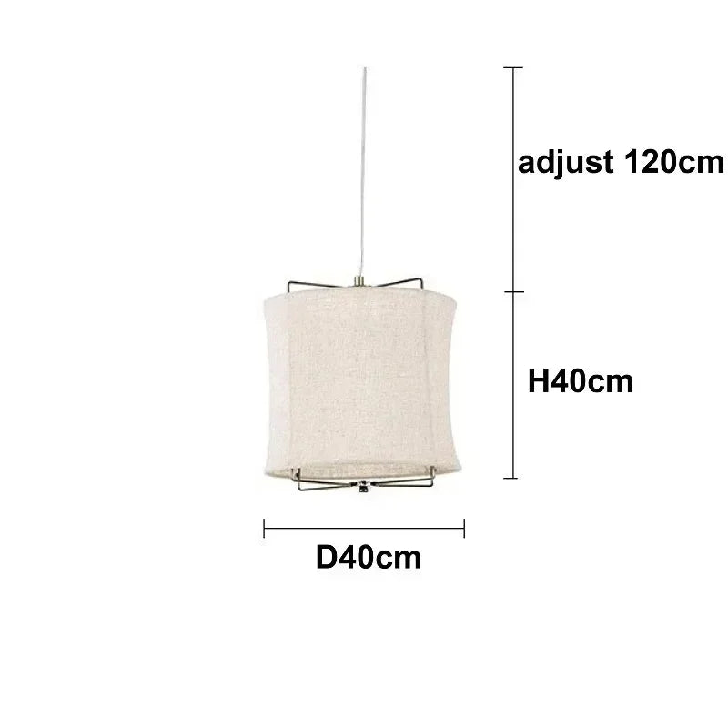 Rustic floor lamps Linen lampshade minimalist Wabi-sabi light